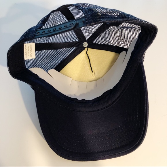 NWOT WATERMAN C4 Slate Blue Red Embroidered C4 Logo Snap Back Mesh Trucker Hat - Picture 9 of 13